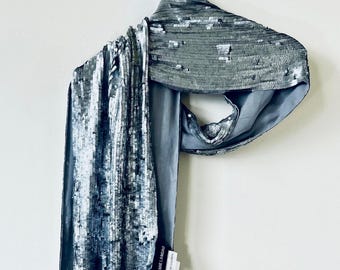 Bergdorf Goodman Sequin, Silk Scarf by Adrienne Landau