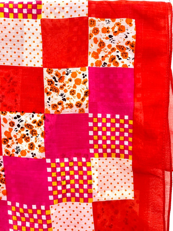 Honey Cotton Scarf 1990s (Patchwork Design) - image 4