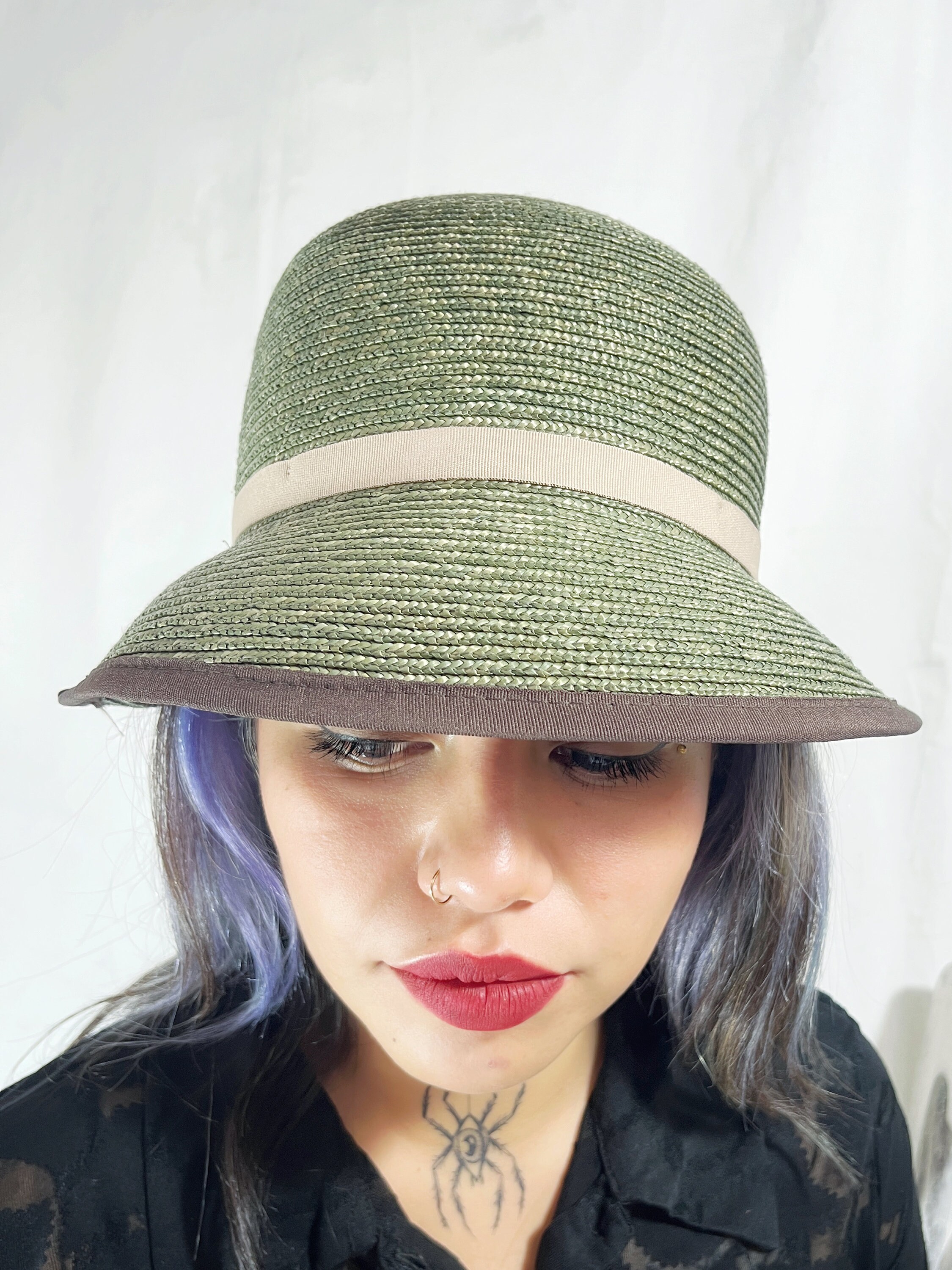 Goorin Bros paper straw cloche style hat size Medium Sweet Original Vintage Flapper 20s 30s Natural Straw Cloche  main image 3