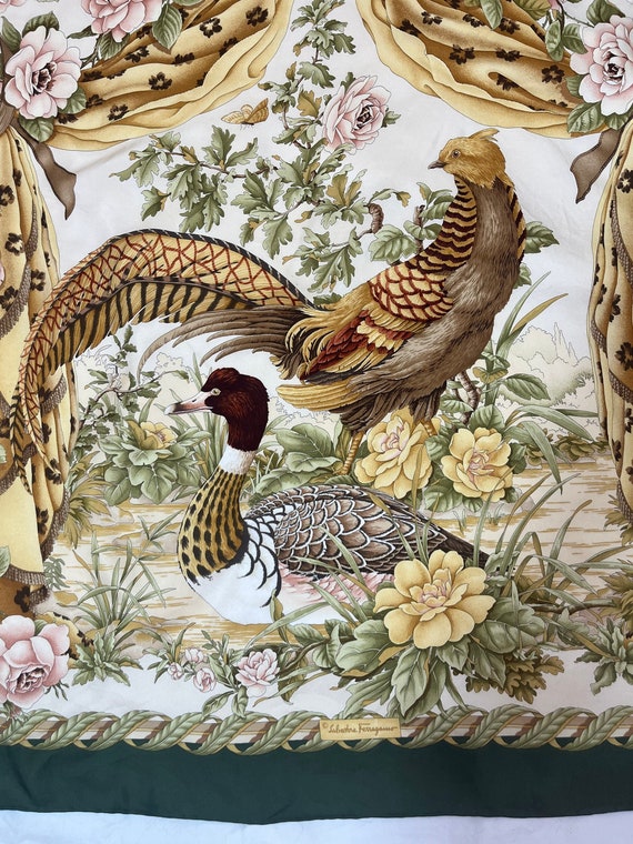 Salvatore Ferragamo Silk Scarf (pheasant, duck) 20