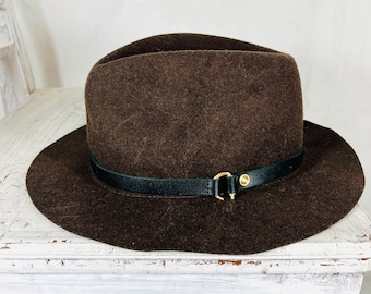 rag & bone Two-Piece Felt Fedora Set in Brown and Black Wool Nice! Casville_front-  main image 4