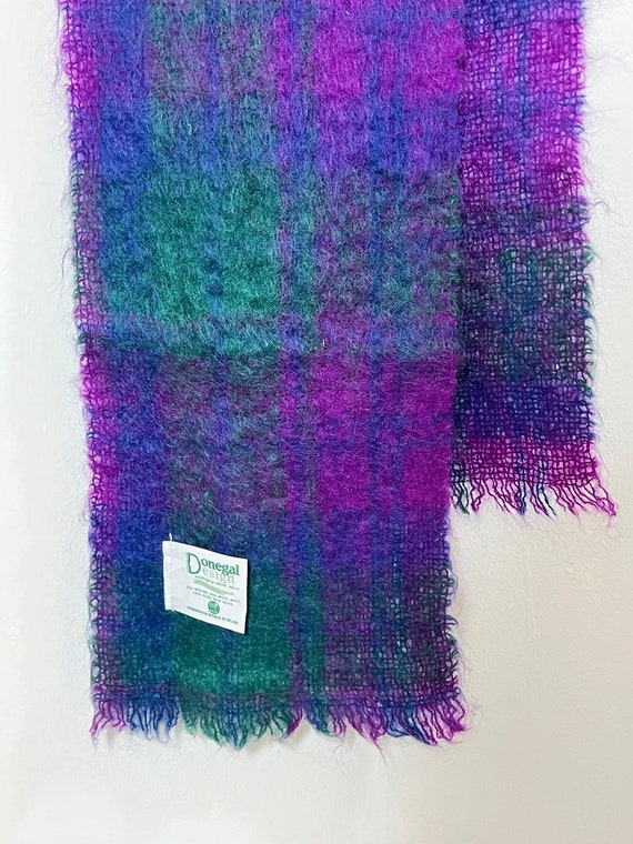 Donegal Mohair Scarf (Purple, Teal)