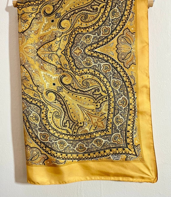 Liberty of London Silk Scarf 1960s (golden paisley