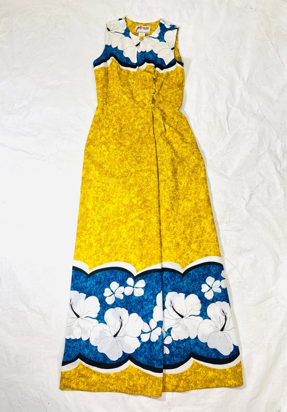 MALIHINI HAWAII Polyester Maxi Dress 1970s - image 1