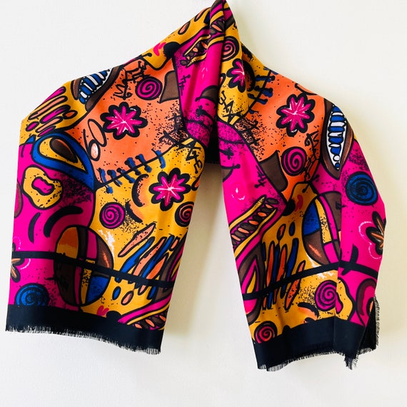 1990s Gerard L.Y. paris (Miro-esque design) Shawl - image 6