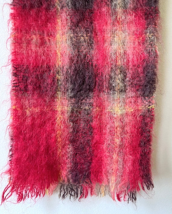 1970s Plaid Mohair Scarf