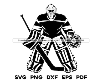 Hockeyspieler Torhüter Design | svg png dxf eps pdf | transparent Grafikdesign Cut Print Dye sub Laser gravieren Cnc Files Kommerzielle Nutzung