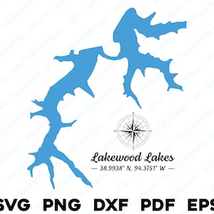 Lakewood Lakes Missouri Karte Form Silhouette svg png dxf pdf eps Vektorgrafik