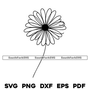 Projekt linii kwiatu stokrotki | svg png dxf eps pdf | plik grafiki wektorowej cięty laserowo clipart | natychmiastowe pobieranie cyfrowe do użytku komercyjnego