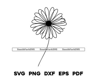 Daisy Flower Line Art Design | svg png dxf eps pdf | vector graphic cut file laser clip art | instant digital download commercial use