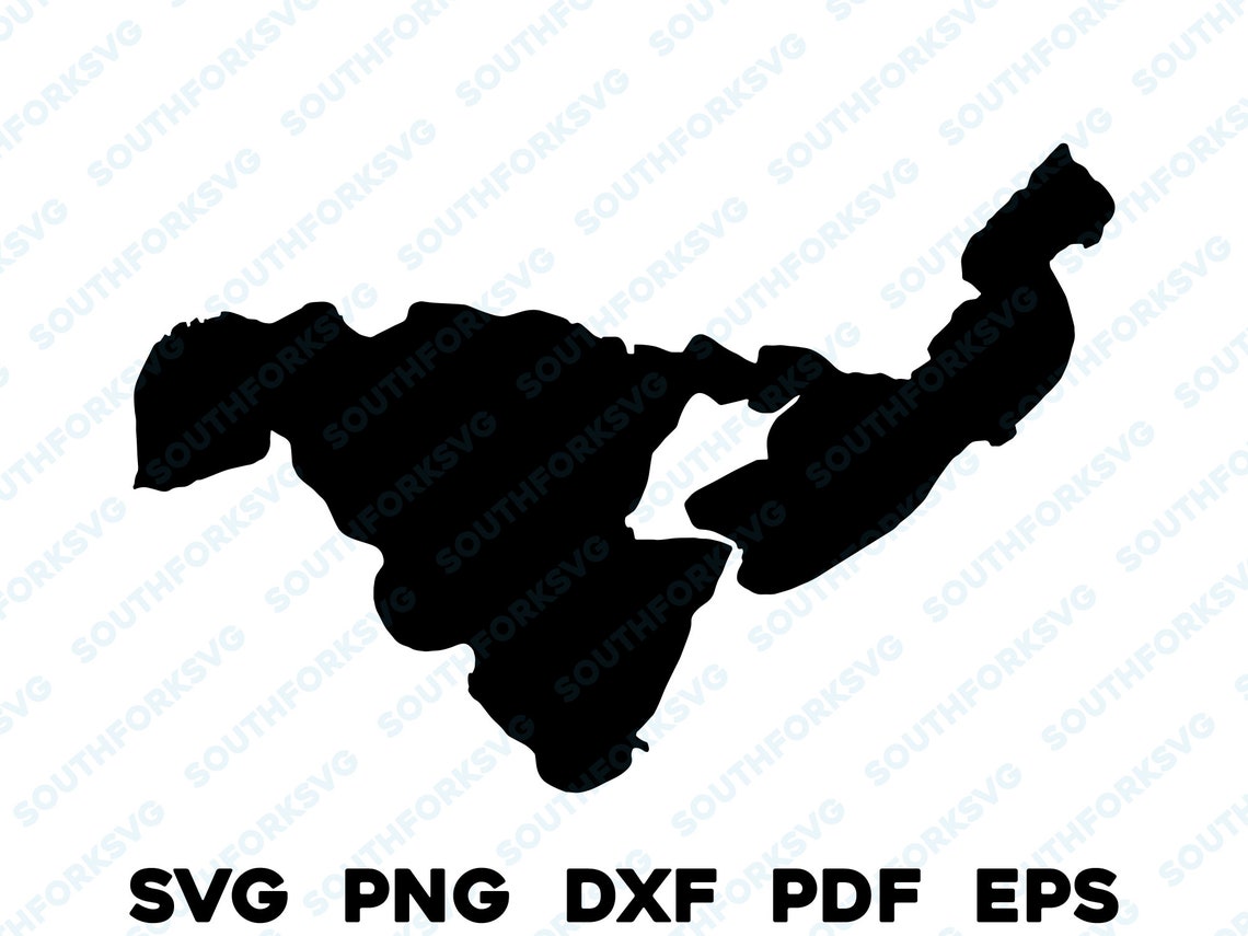 Crooked Lake Michigan Map Shape Silhouette Outline Svg Png Dxf Pdf Eps ...