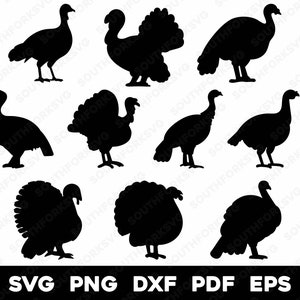Turkey Simple Silhouette Bundle 1 | svg png dxf eps pdf | vector graphic design cut print dye sub laser engrave cnc files commercial use