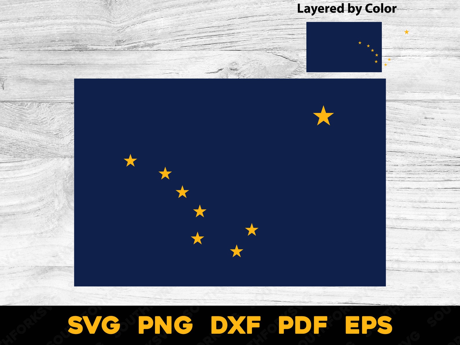 Alaska State Flag | Svg Png Dxf Eps Pdf | Layered by Color Vector ...