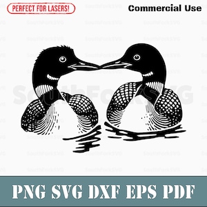 Pareja de colimbos svg png dxf eps pdf / diseño gráfico vectorial corte impresión sublimación láser grabado cnc archivos digitales uso comercial