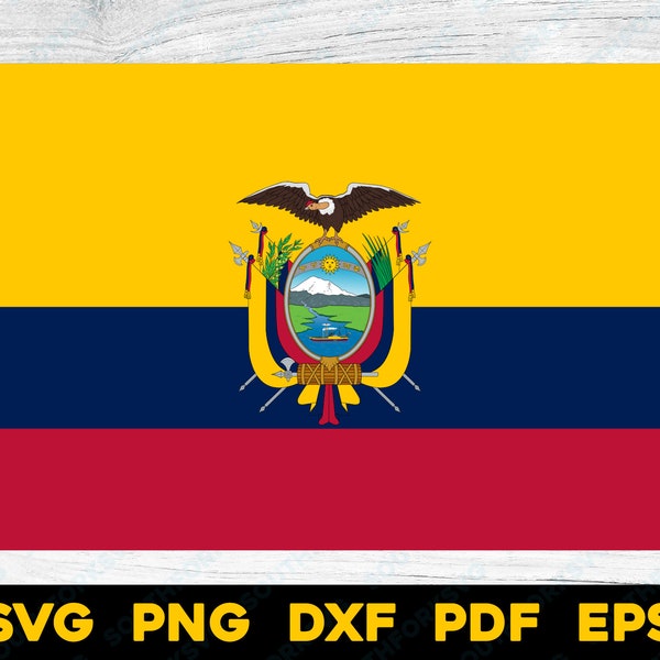 Ecuador Land Flagge svg png dxf eps pdf Vektor Grafik Design Druck Dye Sub digitale Dateien Südamerika Nation patriotisch Reisen Republik