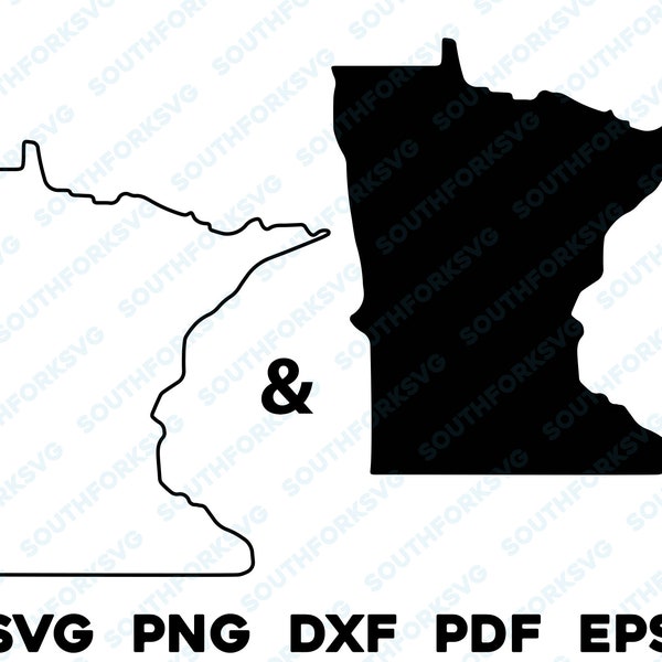 Simple Minnesota State Silhouette & Outline Shapes svg png dxf pdf eps vector graphic design cut engraving laser file image  map America