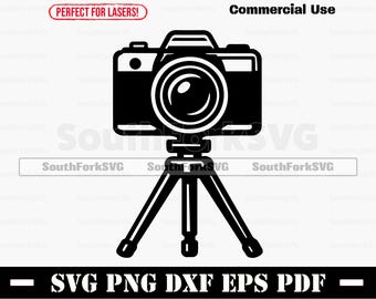 Camera and Tripod Svg Png Dxf Eps Pdf Camera Film Vector Graphic