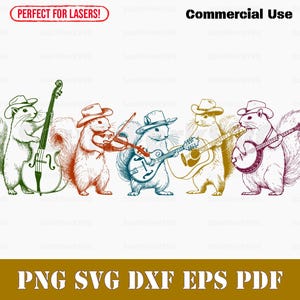 Bande de pâturin marin écureuil svg png dxf eps pdf | Fichiers d'impression découpés au laser, image vectorielle clipart | Téléchargement instantané, utilisation commerciale