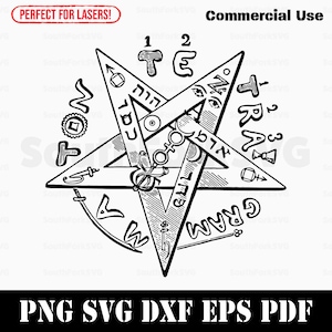 Pentagram occult symbool svg png dxf eps pdf | vector grafisch ontwerp gesneden print dye sub laser graveren digitale bestanden commercieel gebruik