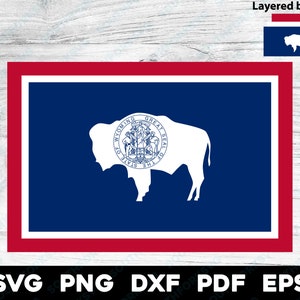 Wyoming State Flag | svg png dxf eps pdf | layered vector graphic design cut print dye sub laser cnc engrave digital files instant download