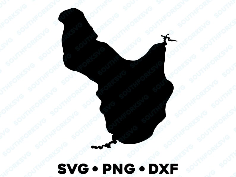 Hubbard Lake Michigan Map Shape Silhouette SVG PNG DXF Vector Etsy