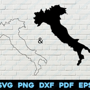 Włochy Kraj Sylwetka i Kontury Kształty svg png dxf pdf eps wektor grafika projekt cięcie grawerowanie laser plik obraz kształty mapa Europa Włoski