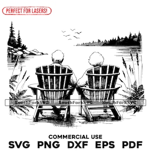 Archivo de grabado láser Pareja jubilada svg png dxf eps pdf / diseño gráfico vectorial corte impresión sublimación de tinta cnc uso comercial digital