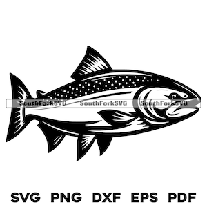 Conception de vecteur de saumon | svg png dxf eps pdf | Fichiers vectoriels transparents, impression découpée, impression laser, gravure laser, utilisation commerciale