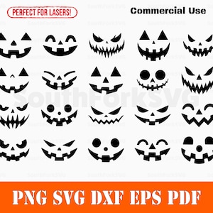 May include: A set of 20 black and white pumpkin face stencils. The stencils are perfect for carving pumpkins for Halloween.