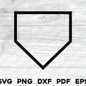 Baseball Homeplate Outline svg png dxf eps pdf / design grafico taglio stampa laser incide file / download digitale istantaneo uso commerciale