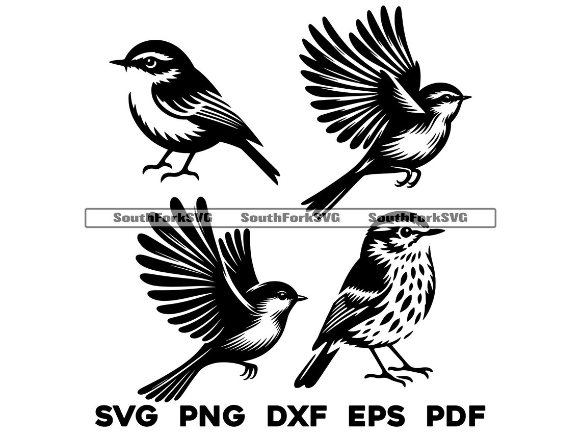 Song Birds Designs Bundle | Svg Png Dxf Eps Pdf | Vector Graphics ...