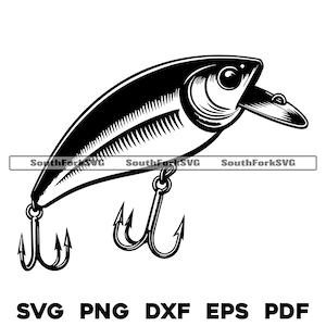 Przynęta Crankbait Fishing Lure 5 | svg png dxf eps pdf | przezroczysta grafika wektorowa cięcie drukowanie barwnik sublimacyjny grawerowanie laserowe pliki do użytku komercyjnego