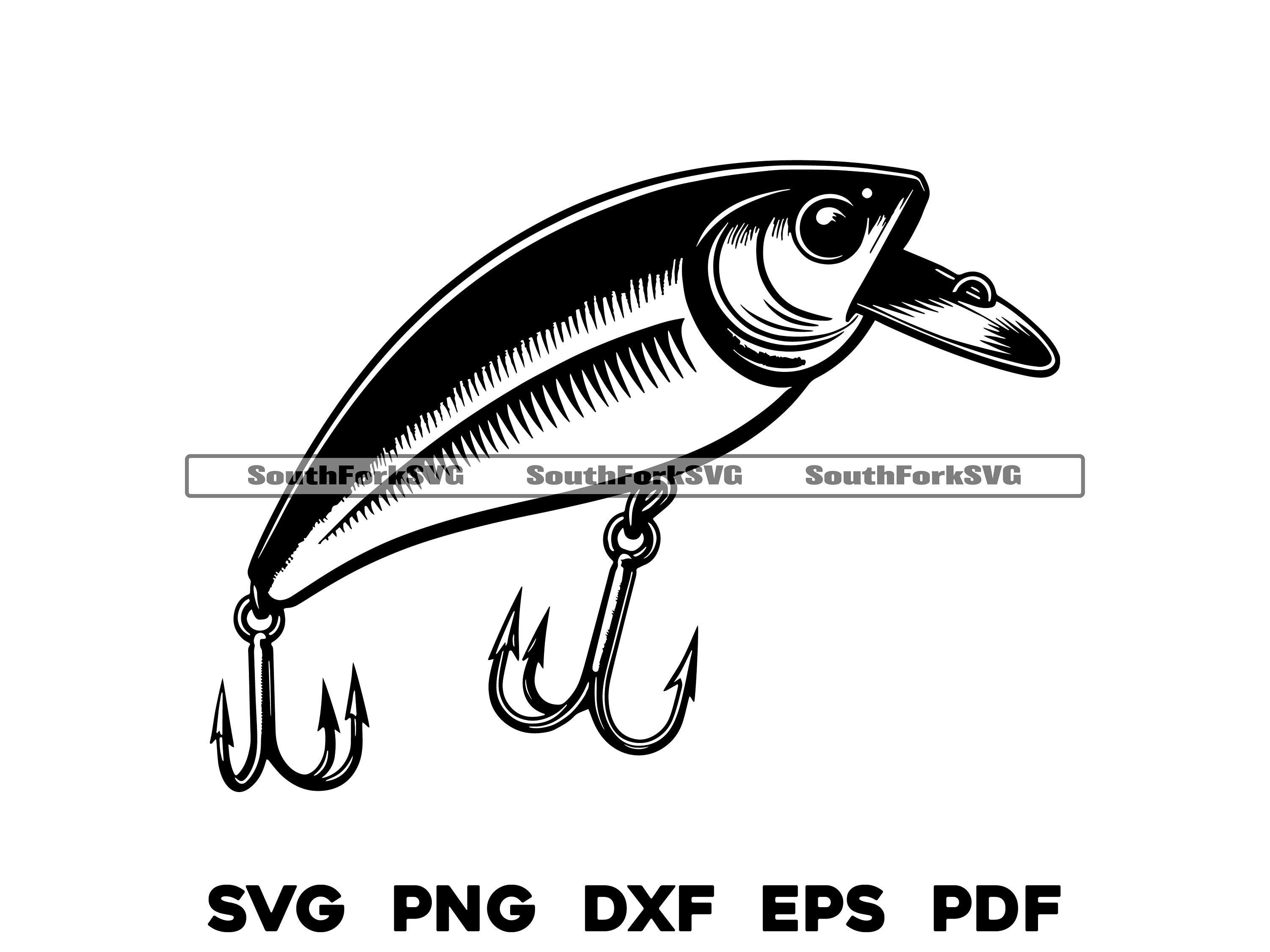 Crankbait Fishing Lure 5 Svg Png Dxf Eps Pdf Transparent Vector Graphic  Design Cut Print Dye Sub Laser Engrave Files Commercial Use 