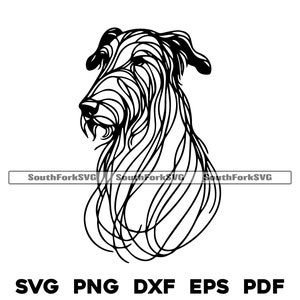 Irischer Wolfshund Hund Linie Kunst Design | svg png dxf eps pdf | Vektorgrafik Datei Laser Clip Art schneiden | sofortiger digitaler Download kommerzielle Nutzung