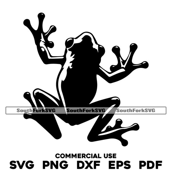 Tree Frog Climbing svg png dxf eps pdf | vector graphic cut file laser clip art | instant digital download commercial use