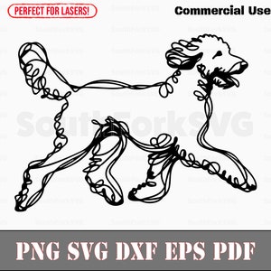 Goldendoodle Dog Minimal Line Art / svg png dxf eps pdf / vector gráfico cortado archivo láser clip art / descarga digital instantánea uso comercial