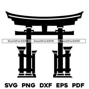 鳥居 svg png dxf eps pdf | ベクターグラフィックカットファイルレーザー彫刻ファイルクリップアートステンシル | インスタントデジタルダウンロード商用利用