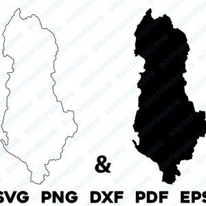 Albanien Land Silhouette & Umriss Formen svg png dxf pdf eps Vektorgrafik