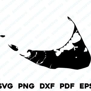 Nantucket Islands Massachusetts Silhouette Shape svg png dxf pdf eps vector design graphique coupe gravure fichier laser image formes carte