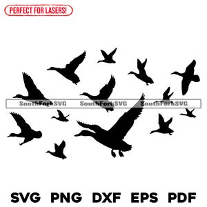 Flying Duck Silhouettes svg png dxf eps pdf | vector graphic design cut print dye sub laser engrave cnc digital files commercial use