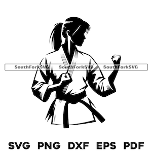 Karate Artes Marciales Pose Diseño svg png dxf eps pdf / diseño gráfico vectorial transparente corte impresión tinte sub láser grabar archivos uso comercial