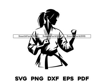 Karate Martial Arts Pose Design svg png dxf eps pdf | transparent vector graphic design cut print dye sub laser engrave files commercial use