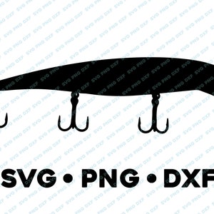 Jerkbait Lure Fishing SVG PNG DXF vector transparent  cameo silhouette cut file vinyl decal fishing hunting outdoors animal