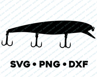 Jerkbait Lure Fishing SVG PNG DXF vector transparent  cameo silhouette cut file vinyl decal fishing hunting outdoors animal