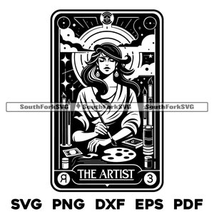 The Artist Tarotkaartontwerp | svg png dxf pdf eps | vector grafisch ontwerp gesneden print dye sub laser graveren digitale bestanden commercieel gebruik