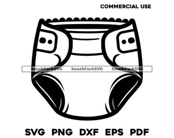 Baby Diaper Outline Design | svg png dxf eps pdf | vector graphic cut file laser clip art | instant digital download commercial use