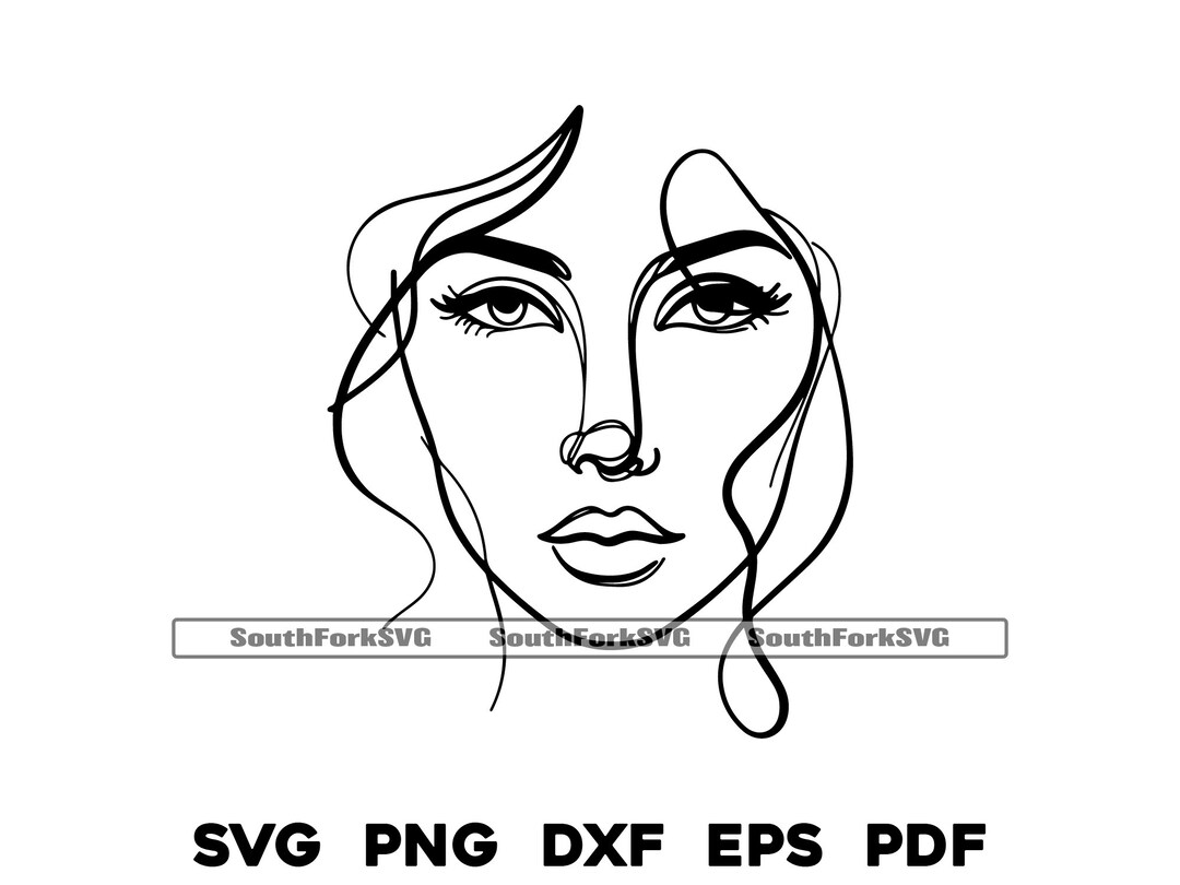 Woman Female Line Art Design Svg Png Dxf Eps Pdf Vector Graphic Cut ...