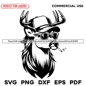 Chapéu de caminhoneiro de cauda branca Buck Mullet svg png dxf eps pdf | corte vetorial impressão corante sub laser gravar arquivos digitais cnc uso comercial
