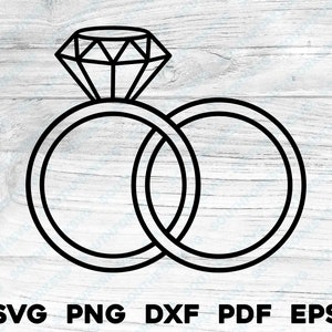 Zwei ineinander verschlungene Trauringe | svg png dxf eps pdf | Vektorgrafik Datei Laser Clip Art schneiden | sofortiger digitaler Download kommerzielle Nutzung