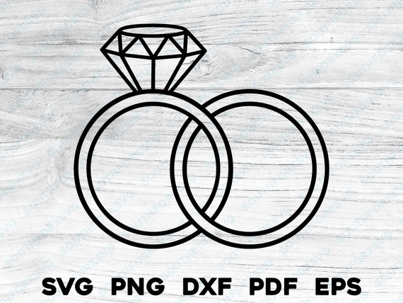Dos anillos de boda entrelazados svg png dxf eps pdf archivo de corte grafico vectorial clip art laser descarga digital instantanea uso comercial Etsy Espana